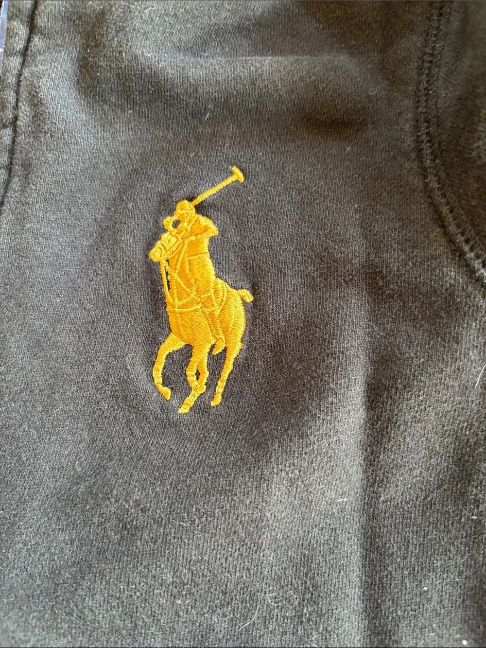 Ralph Lauren Kids Black Full Zip Hoodie Gold Big Pony Size M (8/10)